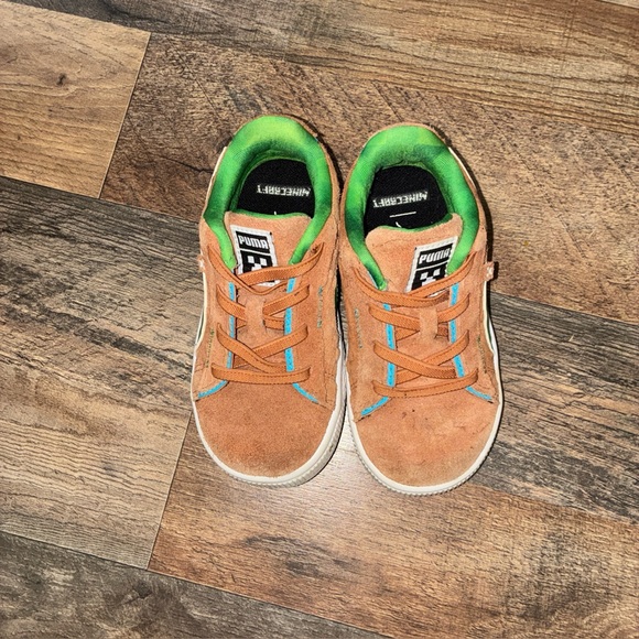 Puma Kids' Brown and Green Sneakers Minecraft - Picture 1 of 6